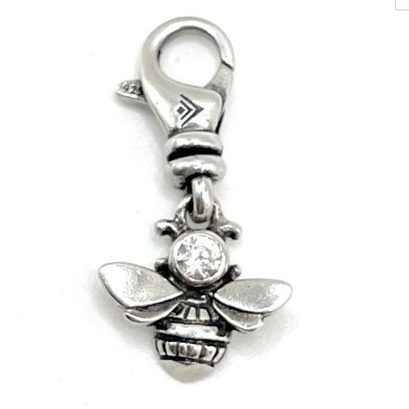 Silpada Buzz Worthy .925 Sterling Silver Bee Charm with CZ Accent - Picture 1 of 3
